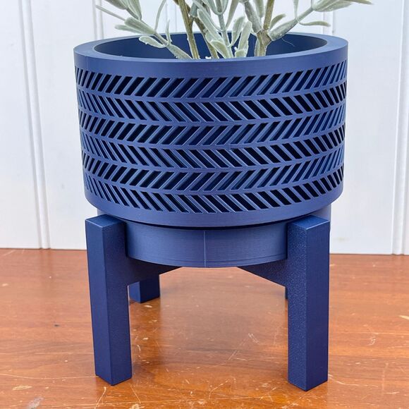 The Quen Modern Indoor Planter Pot, Drainage Hole and Stand, Succulent Cactus - Picture 2 of 9